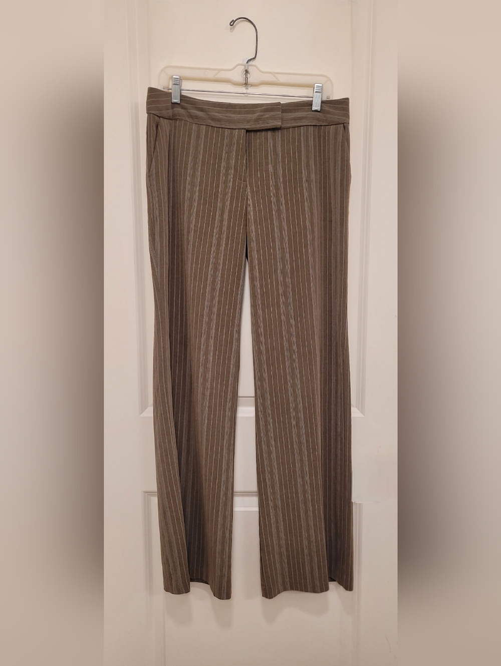 Speechless brown vertical pinstripe wide-leg pants